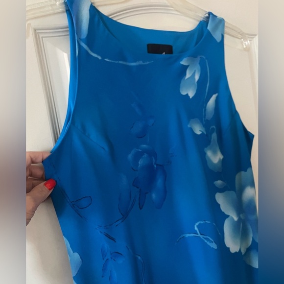 Positive Attitude Beautiful Blue Floral Sleeveless Maxi Dress Women’s size 16 - Picture 10 of 16